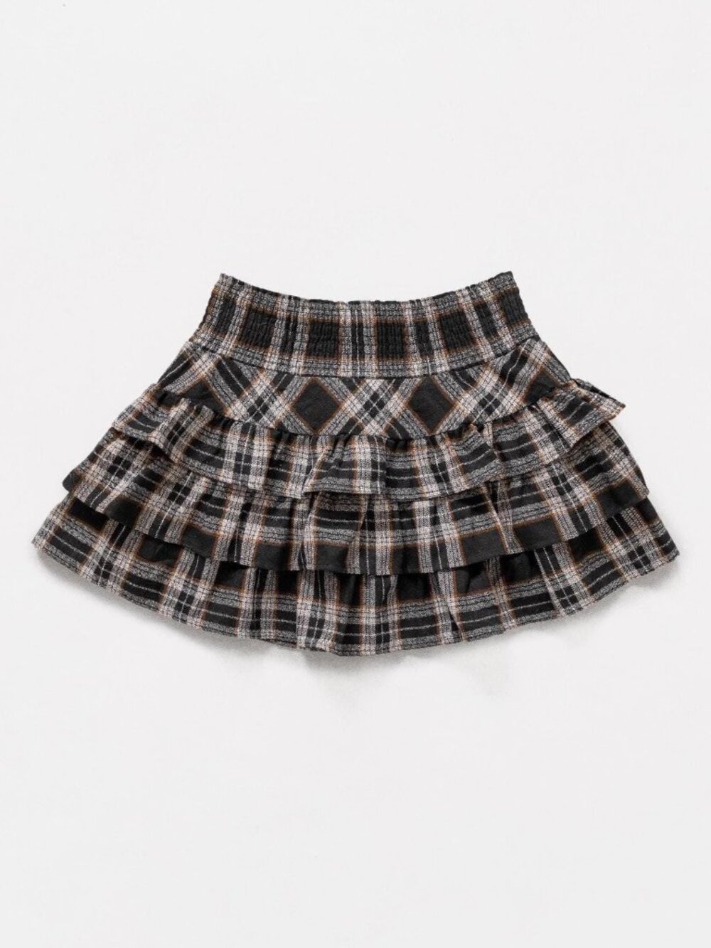 Y2K Plaid Ruffled Mini Skirt, Low Rise Grunge Style (S/M)